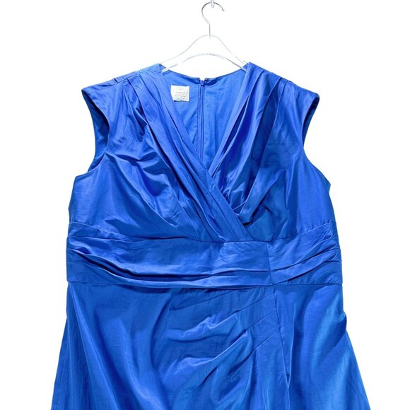 Suzi Chin For MAGGY BOUTIQUE Women's Blue Sleeveless Wrap Dress Size 18W - Picture 15 of 16